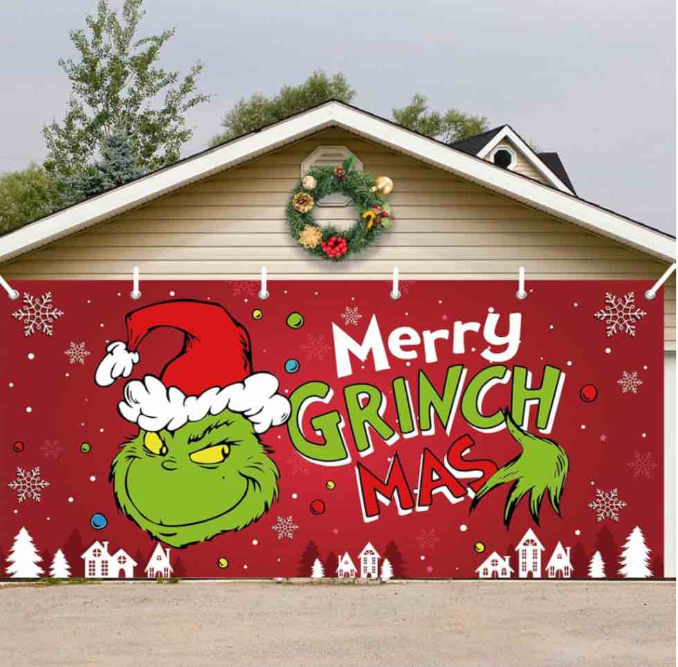 Christmas Garage Door Banner Decorations, 6x13 FT, Merry Christmas Banner for Garage Door Christmas Decorations, Christmas Garage Door Cover for Holiday Party Supplies, Outdoor Christmas Decorations