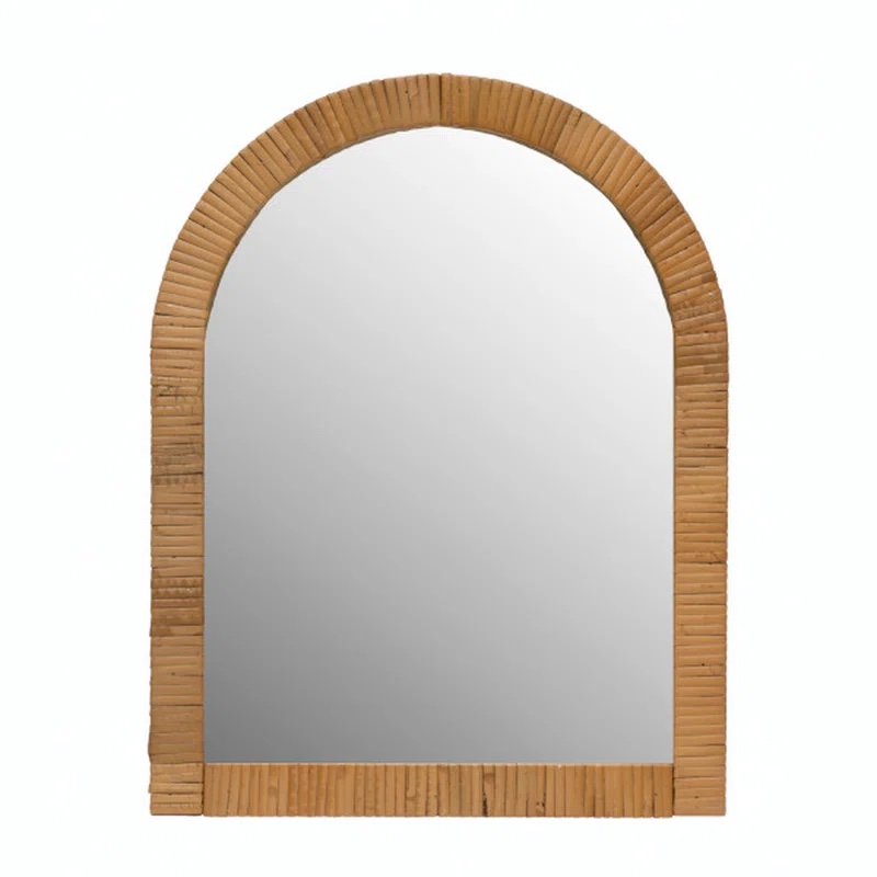 Yanceyville Arched Rattan Wall Mirror