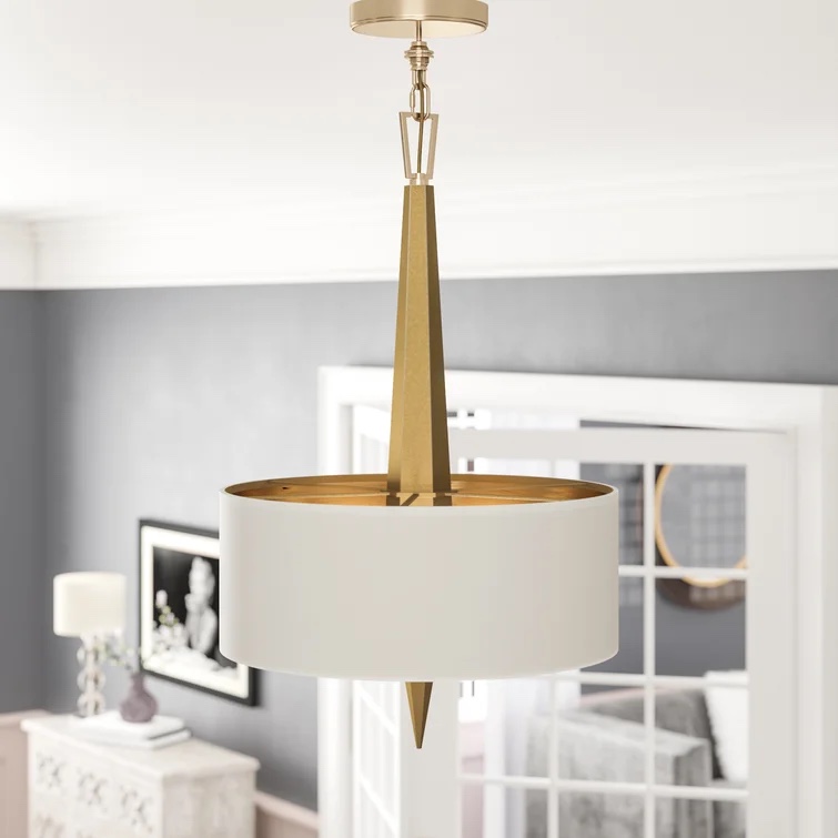 Zaara 3 - Light Shaded Pendant gold finished 