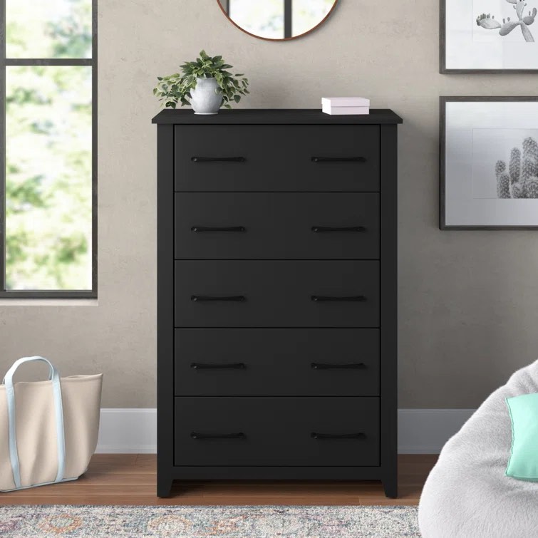 Black Walter 5 Drawer 30.7" W Dresser