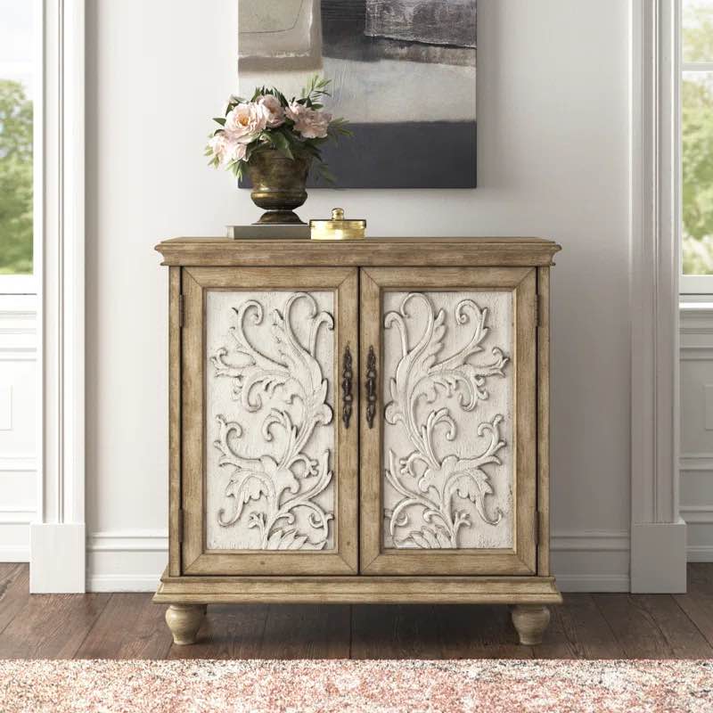 ( only legs for furniture) Liza Solid Wood 2-Door Accent Cabinet reclaimed natural