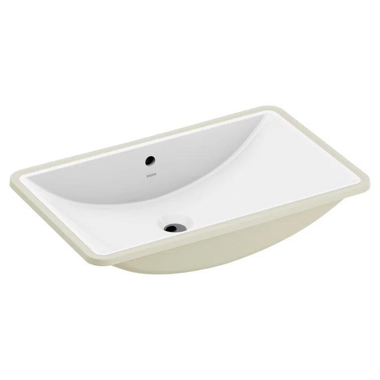 White Vitreous China Undermount Sink, 23.625 X 14.75 X 7 Inch Rectangle Bathroom Sink With Porcelain