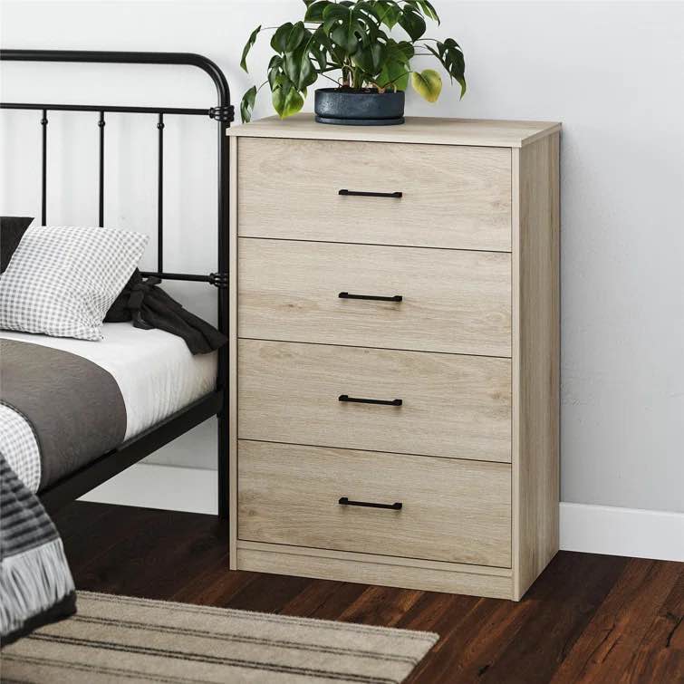 Grantville 4-Drawer 28" W Chest light oak Overall 40.19'' H X 28'' W X 15.68'' D Main Drawer Interior 5.8'' H X 23.9'' W X 13'' D