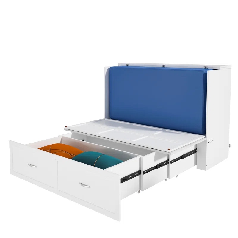 ( product incomplete, box 1 and 2 ) Detravious Fold Out Murphy Bed With Power Outlets white Overall 40.9'' H X 56.2'' W X 76.4'' L Drawer Interior 13.3'' H Murphy Bed 40.9'' H X 56.2'' W X 23.4'' D