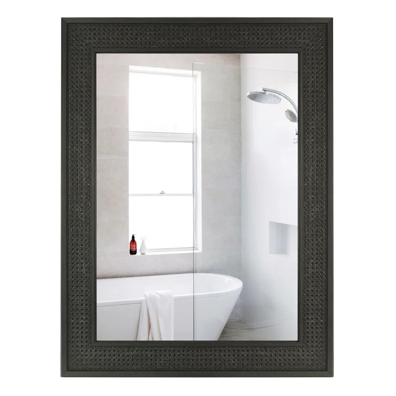 Kaetlynn Rectangle Wall Mirror black Size: 40" x 30"