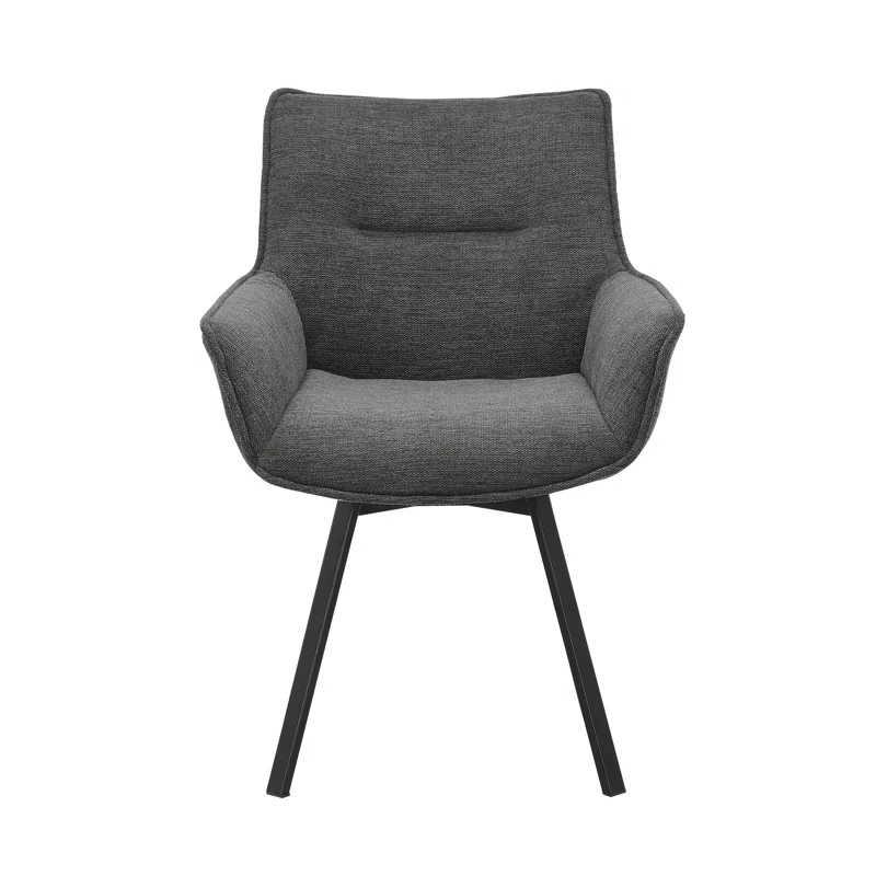 Heid Swivel Fabric Dining Chair with Steel Legs gray Overall 33.86'' H X 24.41'' W X 25.59'' D Seat 19.69'' H X 15.75'' W X 17.72'' D Arms 24.41'' H X 2.36'' W Overall Product Weight 19.8 lb.