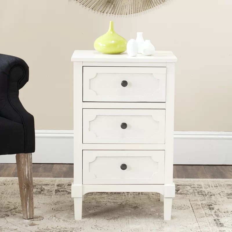 Griffin Solid Wood 3 - Drawer Accent Chest white Overall 26.8'' H X 16.9'' W X 13.4'' D Main Drawer Interior 5.2'' H Overall Product Weight 25.3 lb.