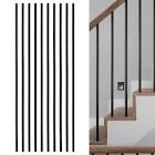 S01- Wrought Iron Balusters – Set of 30 Hollow Plain Bar Balusters - Decorative Metal Balusters for Decks – Spiral Stair Railing - 1/2-inch Iron Spindles – Satin Black Metal Railing