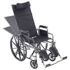 ProHeal Chariot Reclining 22" Wheelchair, Headrest Support w/ Removable Full Arms, 450 lb. Capacity, Black (PH-WCRC22FAELR
