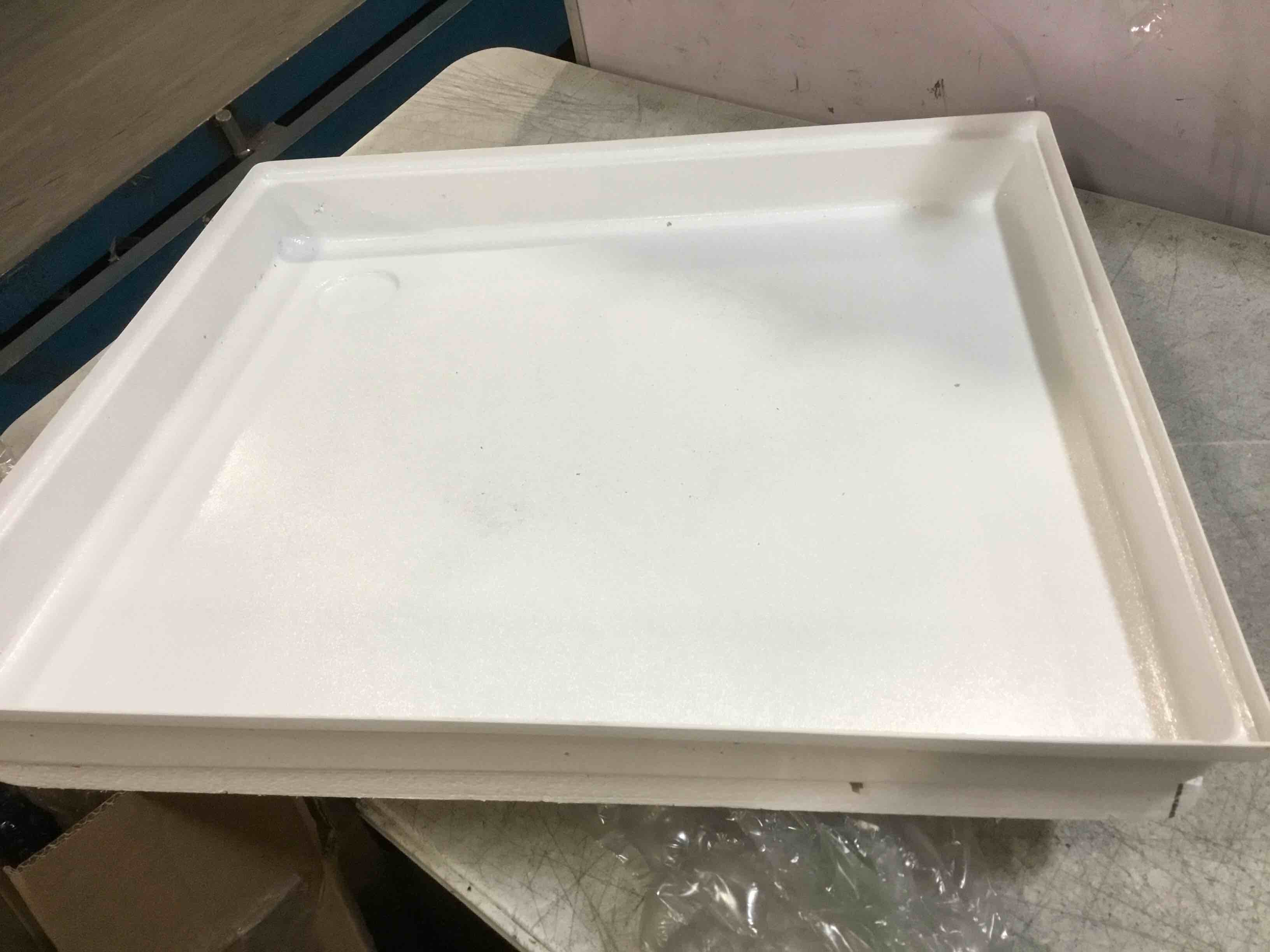 Condition photo showing Good Condition for (Similar) RecPro RV Shower Pan | 27" x 24" x 4" Corner Drain in White | RV Shower Base | Camper Shower Pan