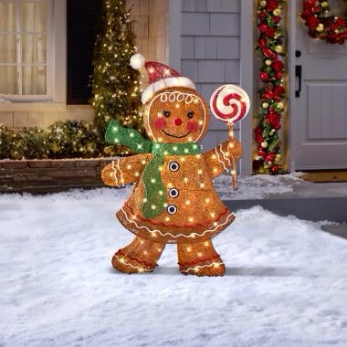 The 4' Twinkling Gingerbread Woman