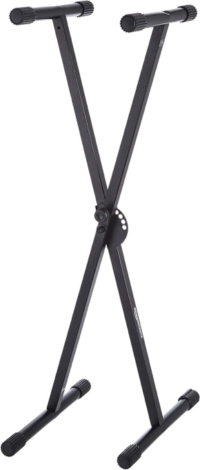 Amazon Basics Classic Adjustable Keyboard and Piano Single-X-Shape Stand, Black
