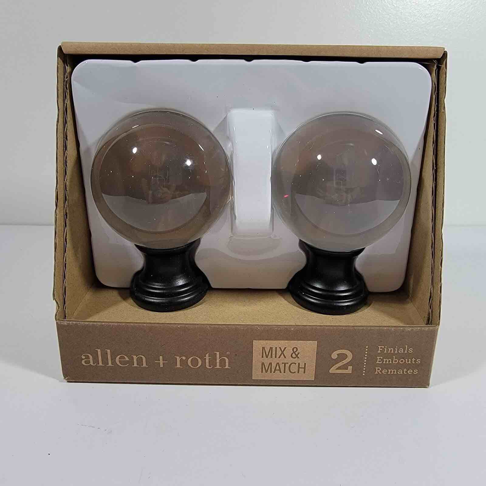 Allen + Roth Set of 2 Black Matte Finish Clear Finials Mix + Match #0634441