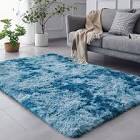 TABAYON 8 x 10 Feet Shag Area Rugs, Ultra Soft Indoor Modern Nursery Rug, Tie-Dyed Dark Blue Plush Shaggy Throw Carpets for Boy and Girls Room Dorm Living Room 8x10 Feet B-dark Blue