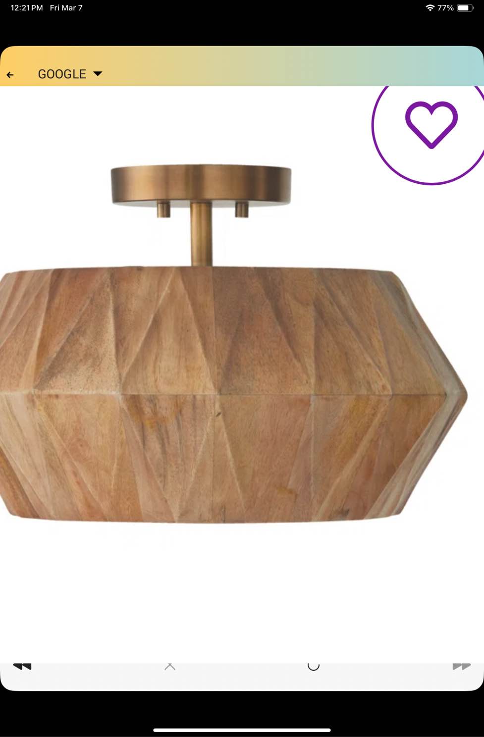 Nadeau 1 - Light Wood Geometric Pendant