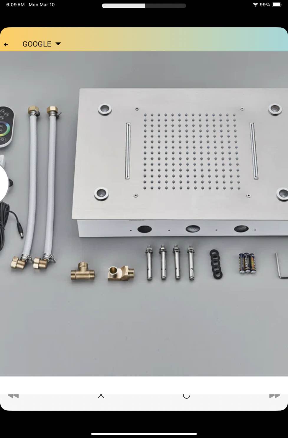 14x20inch Shower Head with 3 Functions Rainfall Waterfall Mist, High-Pressure Rainfall Spray Waterfall Shower Water Filter Rain Fixed Shower Head 2.5 GPM