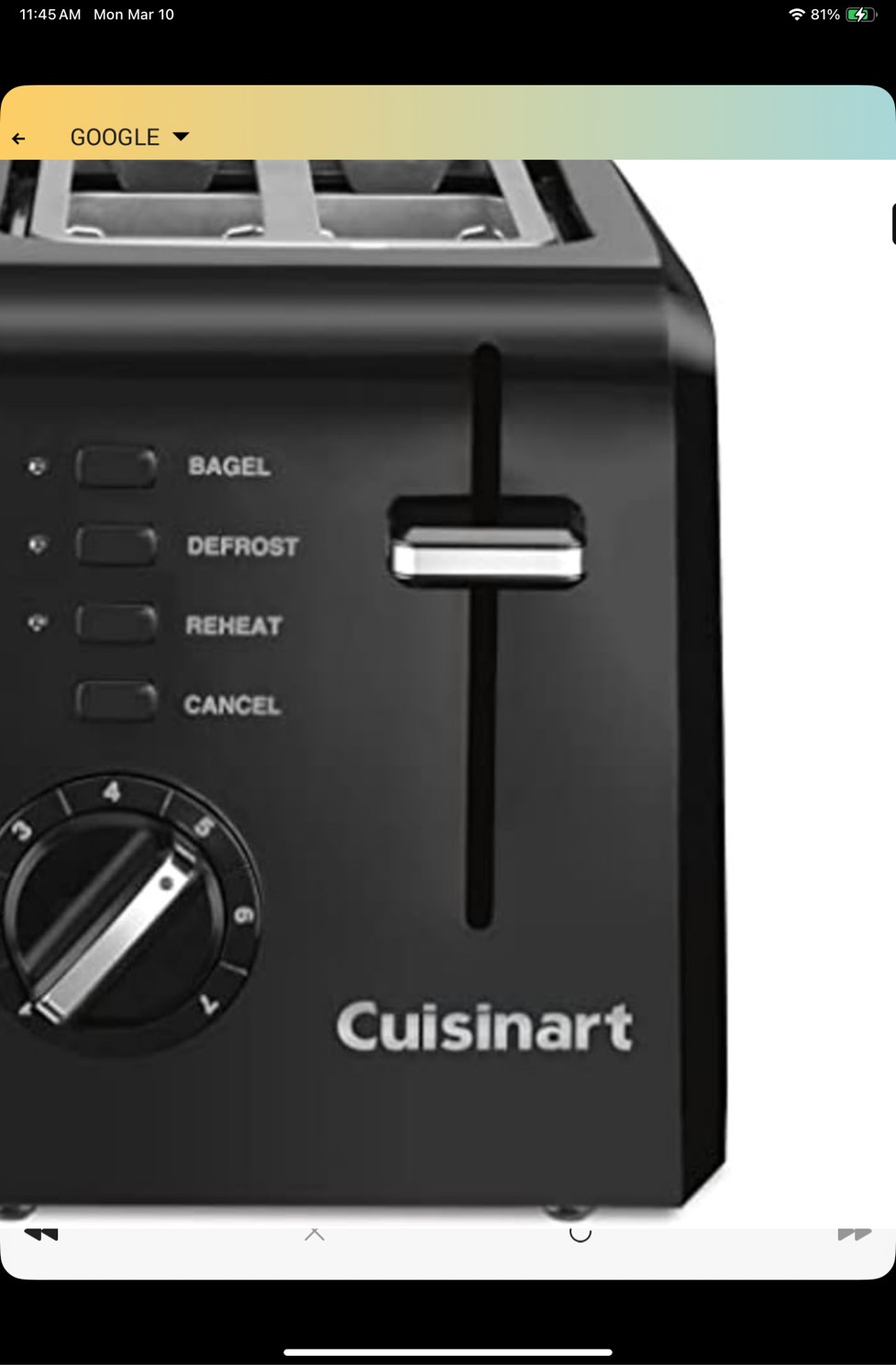 Cuisinart 2-Slice Compact Plastic Toaster