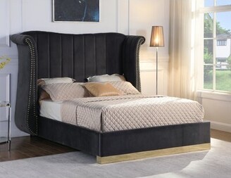  Bergvin Upholstered Low Profile Pla color velvet dark