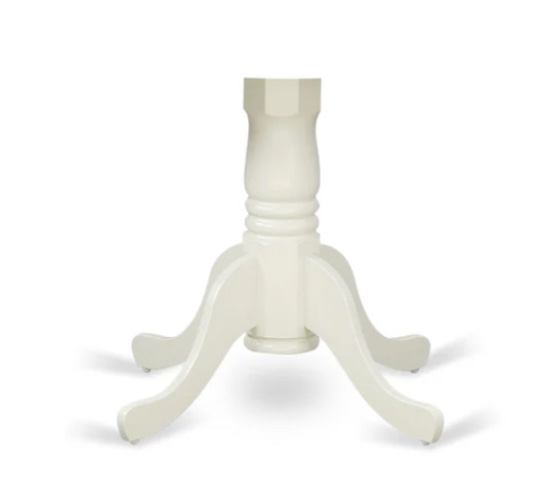 Antique Kitchen Table Pedestal Finished in Linen White