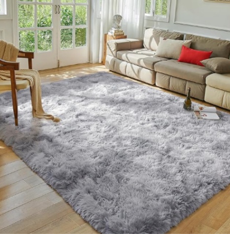 Softlife Rug for Living Room 6x9 Feet Area Rug for Bedroom Super Soft Shaggy Rugs for Kids Room Fluffy Fuzzy Carpets Long Plush Bedside Rug Nursery Christmas Home Decor for Boys Girls, Creamy White 6x9 Feet