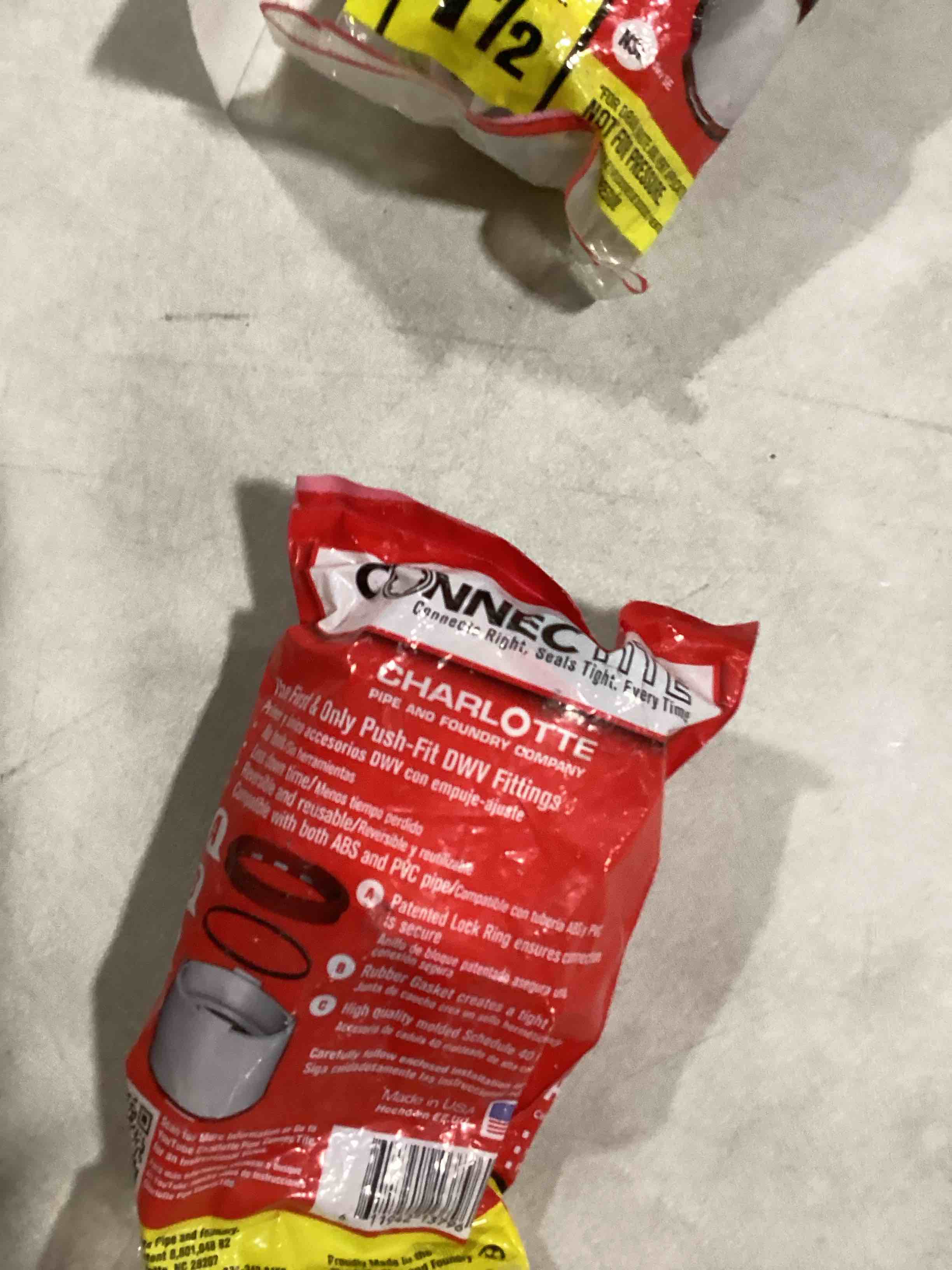 Condition photo showing As Is for CHARLOTTE PIPE 1 1/2 CONNECTITE COUPLING DWV (DRAIN, WASTE AND VENT) (1 Unit Piece)