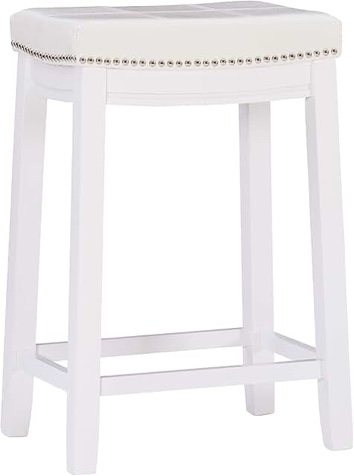 Linon Claridge White Backless Counter Stool