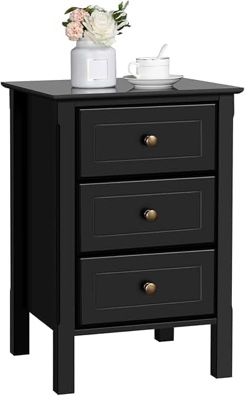 Joanna Solid Wood 3 Drawer End Table with Storage