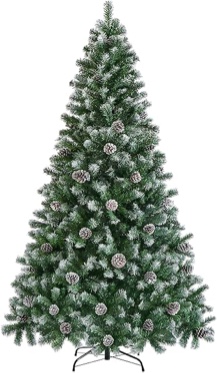 Mupera Snow Flocked Auto Open Christmas Tree - 6ft Artificial Snow Christmas Tree, Premium PVC with 800 Tips Xmas Tree for Christmas Holiday Indoor Home Office Decoration Snow Flocked-6ft 6FT