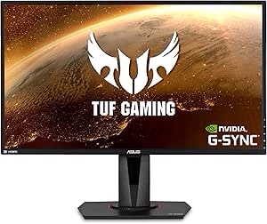 ASUS TUF Gaming 27" 2K HDR Gaming Monitor (VG27BQ) - QHD (2560 x 1440), 165Hz (Supports 144Hz), 0.4ms, Extreme Low Motion Blur, Speaker, G-SYNC Compatible, VESA Mountable, DisplayPort, HDMI,Black