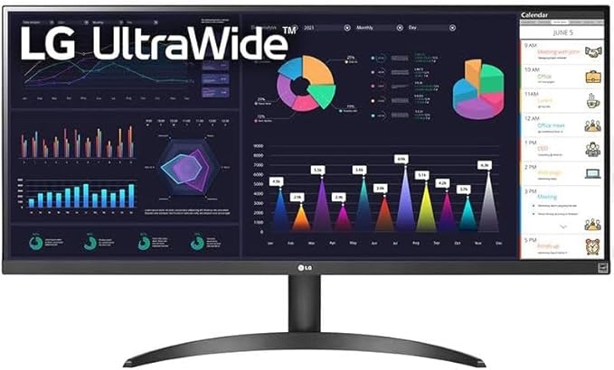 LG 34" UltraWide Full HD (2560 x 1080) IPS Monitor, 100Hz, 5ms Response Time, VESA DisplayHDR 400, AMD FreeSync, HDMI, DisplayPort, USB-C - 34WQ500