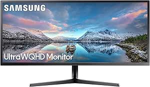 SAMSUNG 34-Inch SJ55W Ultrawide Gaming Monitor (LS34J550WQNXZA) – 75Hz Refresh, WQHD Computer Monitor, 3440 x 1440p Resolution, 4ms Response, FreeSync, Split Screen, HDMI, Black