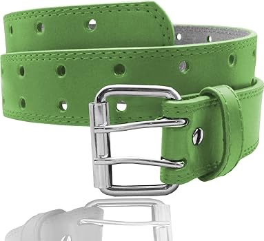 (Case of 45 Belts)no boundaries Elástic leather belt green size L