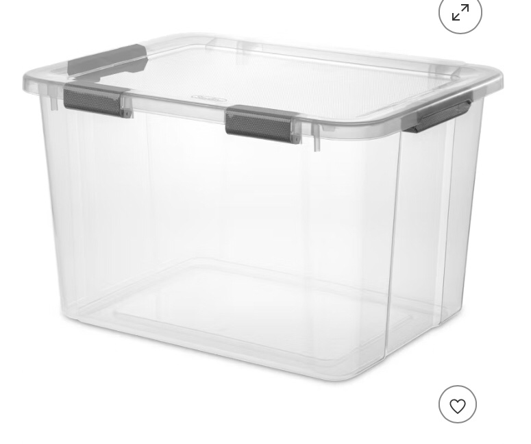 Sterilite 80qt Hinged Lid Latch Box: Plastic Storage Bin(missing lid)