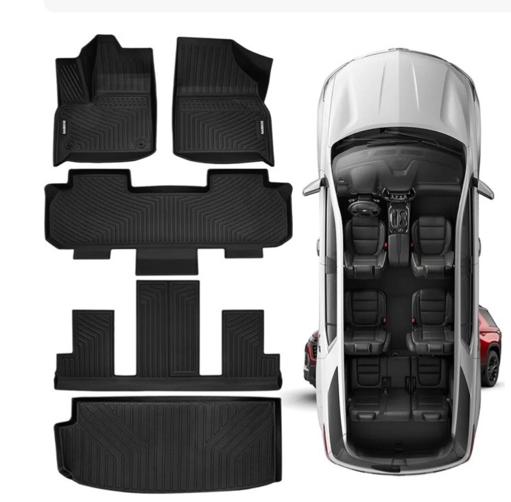 naibeve floor mats for 18-23 chevrolet traverse 7 seats with 2nd row bucket seat