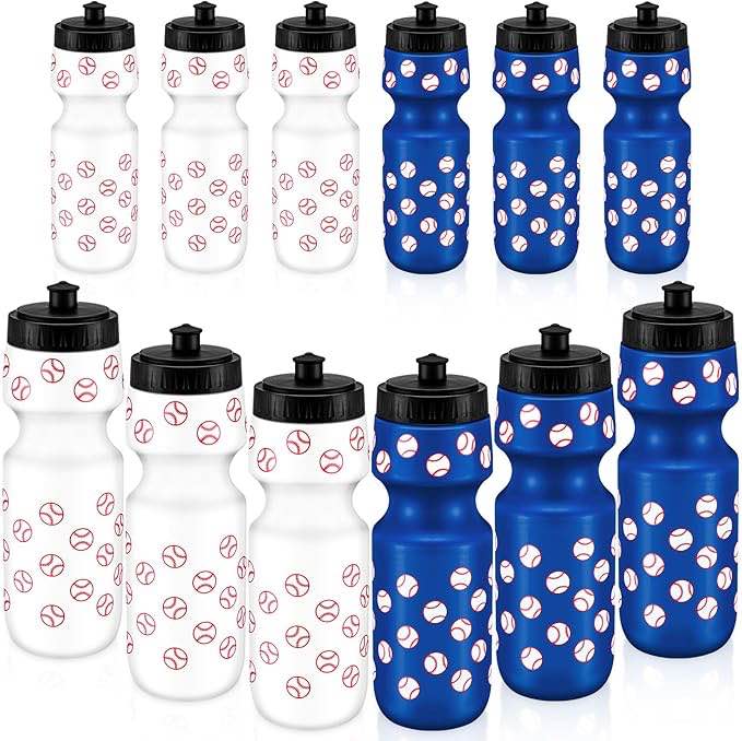 24 pcs water bottle bulk reusable sports squeeze water bottles ball cup accessories for sports party favors team gifts players for gym most bike cage (football)