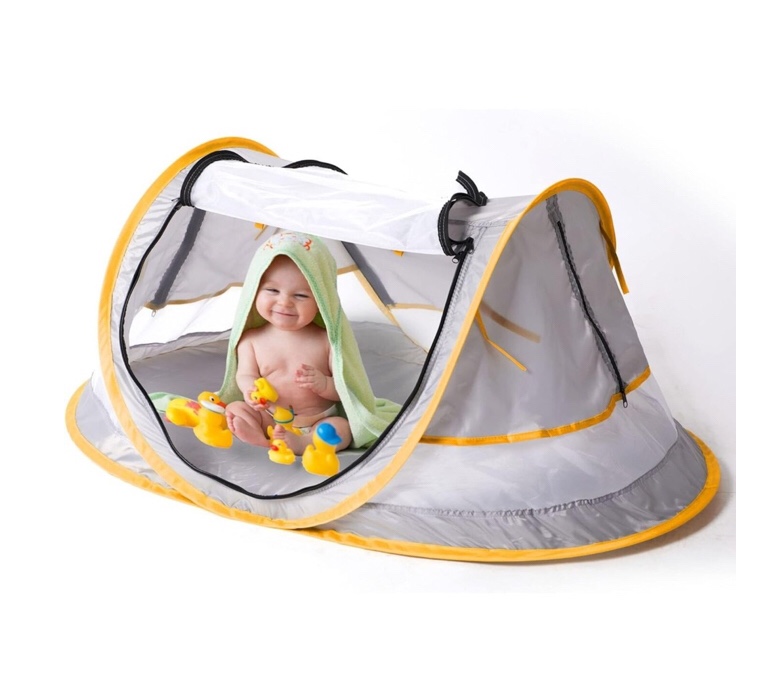 Pop Up Baby Travel Tent Toddler Beach Tent with Mosquito Mesh with 2 Stakes