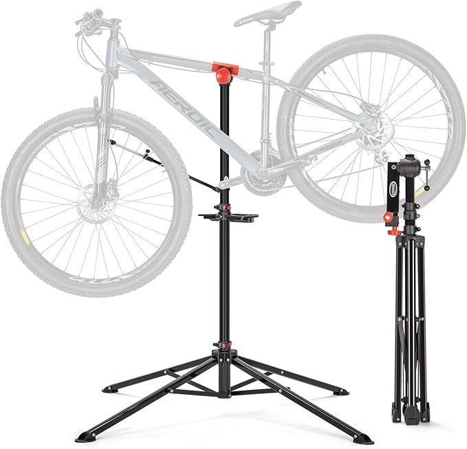 gioventù 110 lbs e bike repair stand, heavy duty bicycle maintenance stand with high-strength steel, bike mechanic workstand for e-bikes, mountain bikes and road bikes -black