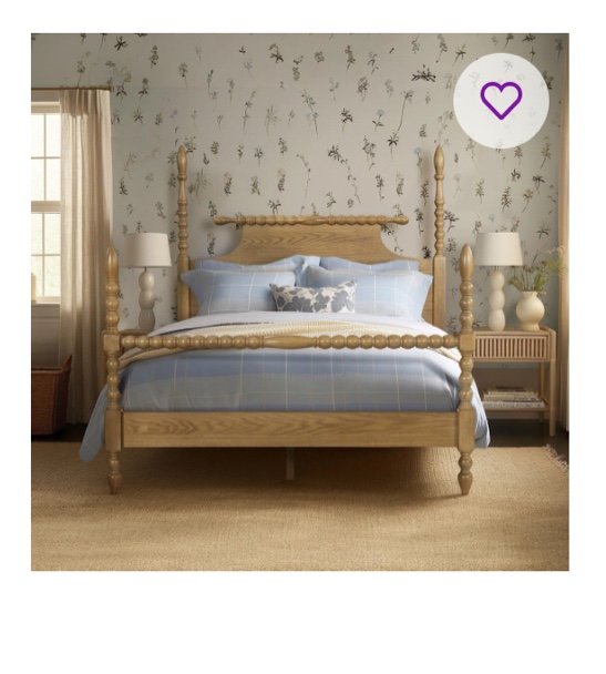 (Queen size)Beckett Solid Wood Low-Profile Bed Frame with Spindle Design(incomplete)