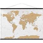 FALAMON Magnetic Poster Hanger Frame, 48x36 48x24 48x32 Teak Wood Magnet Poster Frame for Posters, Prints, Photos, Pictures, Maps, Scrolls, and Canvas Artwork(Black, 48") Black 48 inch