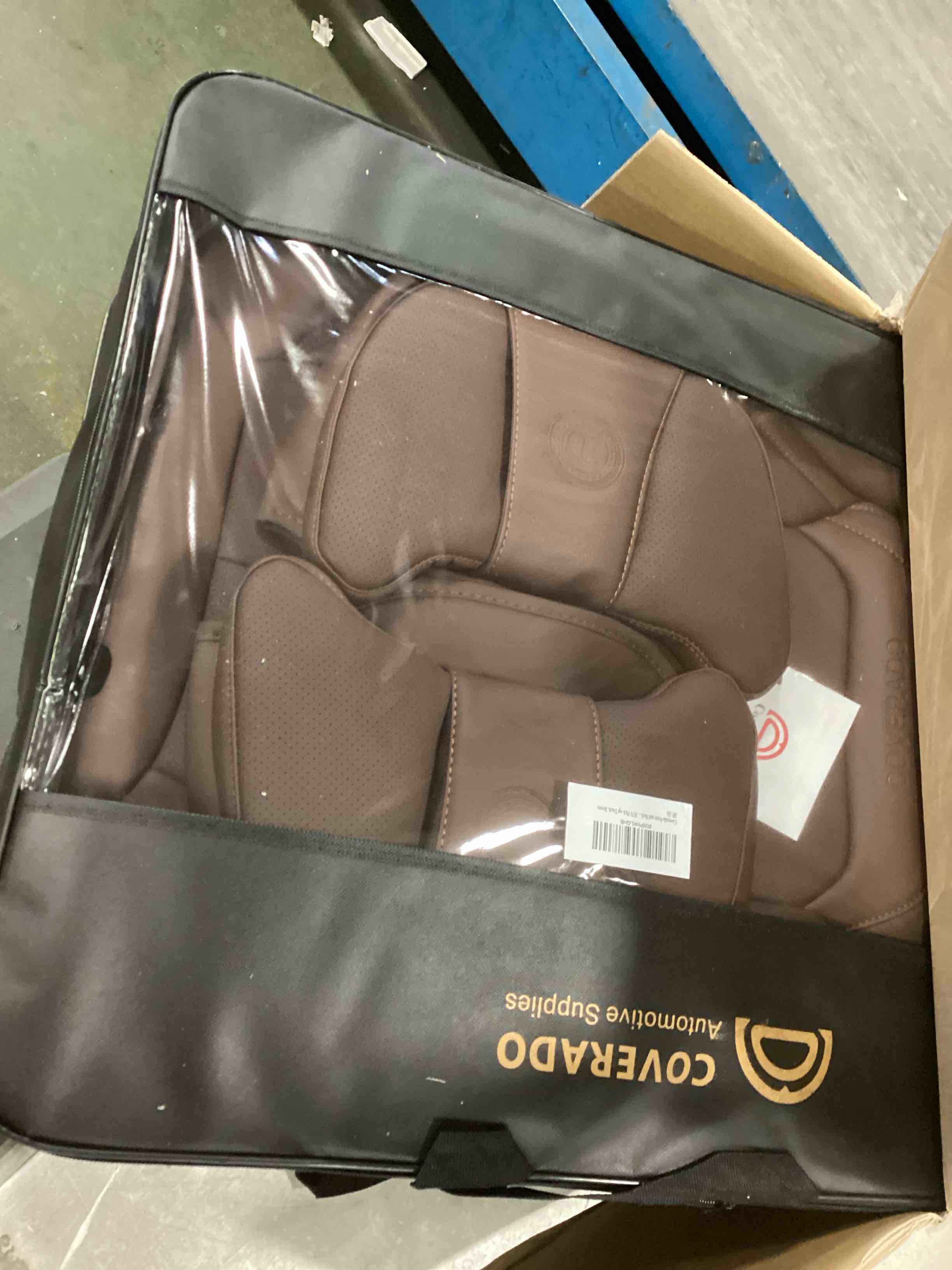 Coverado Seat Covers, Car Seat Covers Full Set, Car Seat Cover Winter, Car Seat Protector with Head Pillow, Nappa Leather Seat Cushion, Waterproof Front Car Seat Covers and Back Fit Most Cars Brown Brown FullSet