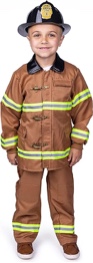 Dress Up America Fireman Costume for Kids - Role Play Firefighter Costume SIZE L 10 - 12 