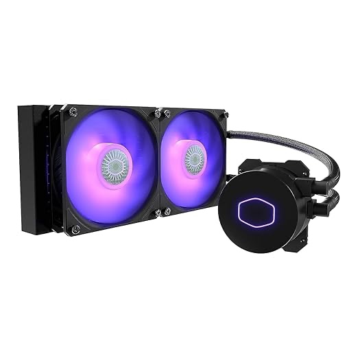Cooler Master MasterLiquid ML240L V2 RGB CPU Liquid Cooler - Brighter Lighting Effects, 3rd Gen. Pump, Superior Radiator and Dual Advanced 120 mm SickleFlow Fans, Black