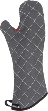 San Jamar Bestguard Oven Mitt with Reinforced Webguard Plus, Cotton, 17 Inches, Black