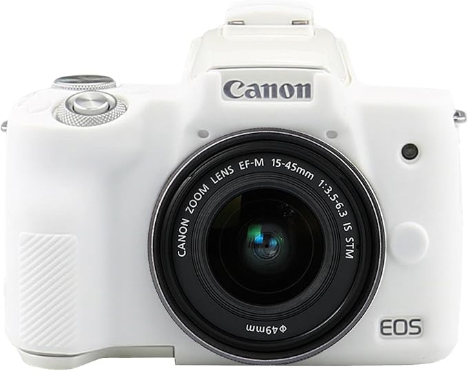 Easy Hood Camera Case for Canon EOS M50/M50 Mark II Digital Camera, Anti-Scratch Soft Silicone Case Cover Housing Protective Cover Protector Camera Body Skin Case (White)
