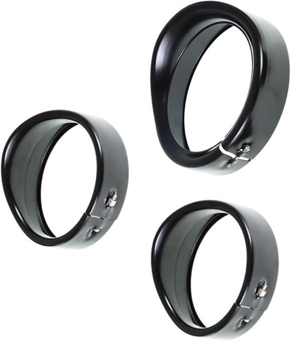 Motorcycle 7 Inch Headlight & 4.5 Inch Fog Light Headlamp Visor Style Trim Ring Replacement for Road King