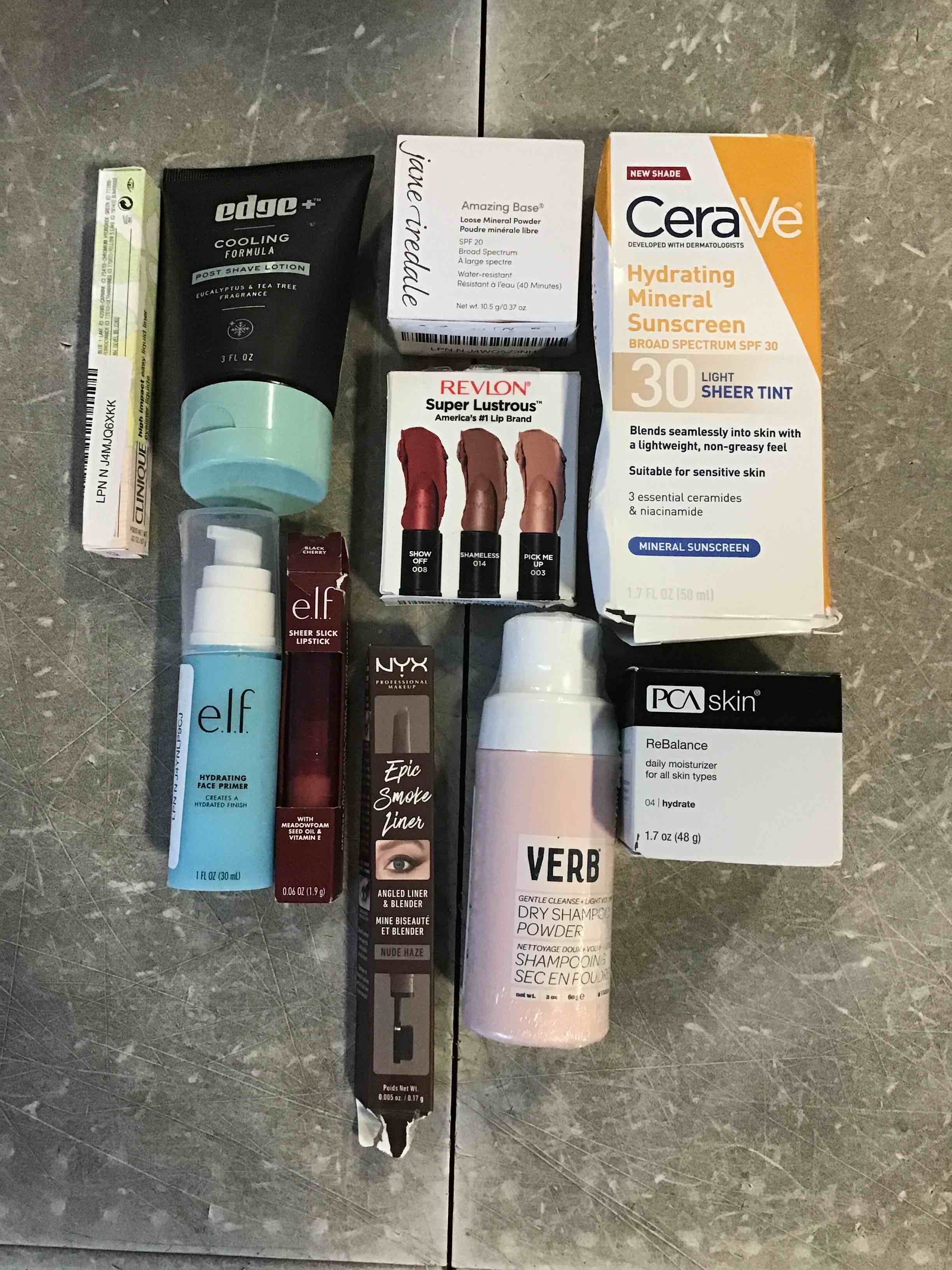 lot of 10 assorted small items for skin, etc, 