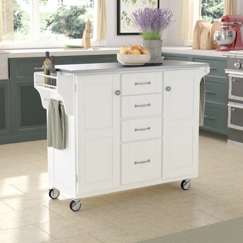 Littrell Granite Top Kitchen Cart