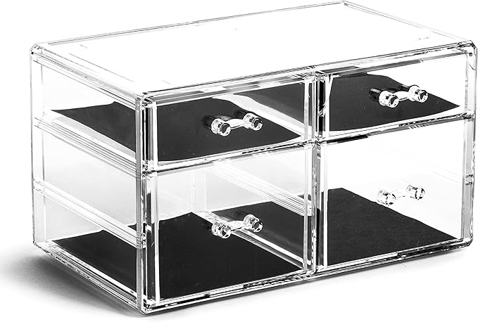 BINO | 4 Drawer Makeup Organizer | Columbus Avenue | THE MANHATTAN SERIES | Makeup Drawer Storage | Cosmetic Organizer | Plastic Vanity | Organizer Clear Makeup Organizers And Storage Cases | Acrylic Roll over image to zoom in                BINO | 4 Drawer Makeup Organizer | Columbus Avenue | THE MANHATTAN SERIES | Makeup Drawer Storage | Cosmetic Organizer | Plastic Vanity | Organizer Clear Makeup Organizers And Storage Cases | Acrylic