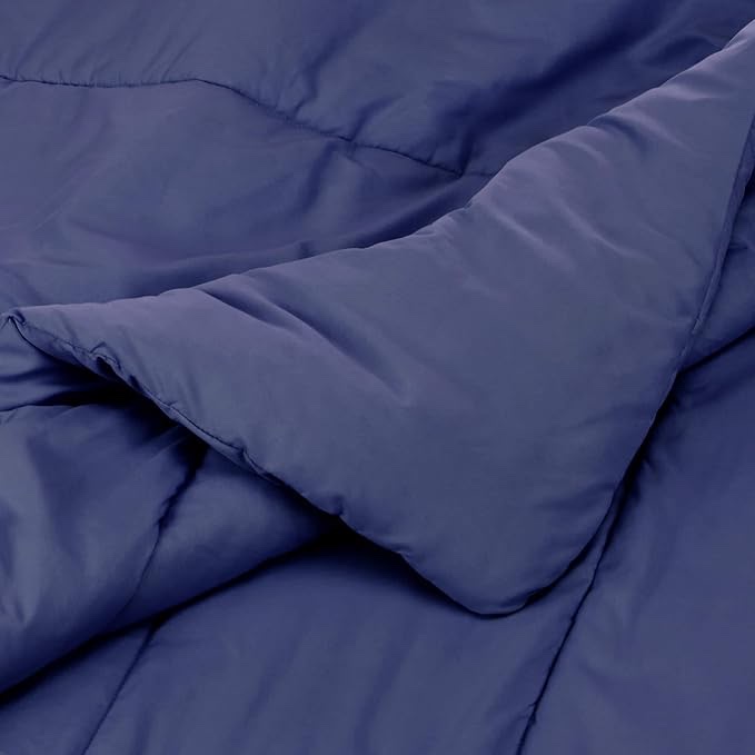 Learn more Delivering to Cincinnati 45238 - Update location See All Buying Options Add to List Roll over image to zoom in Comforter Set 100% Pure Cotton Lightweight Fluffy Down Alternative Duvet Insert Comforter-Soft Cotton Bed Set for All Season-3 Piece (Includes 1 Comforter+2 Pillowshams)Queen/Full Size, Navy Blue