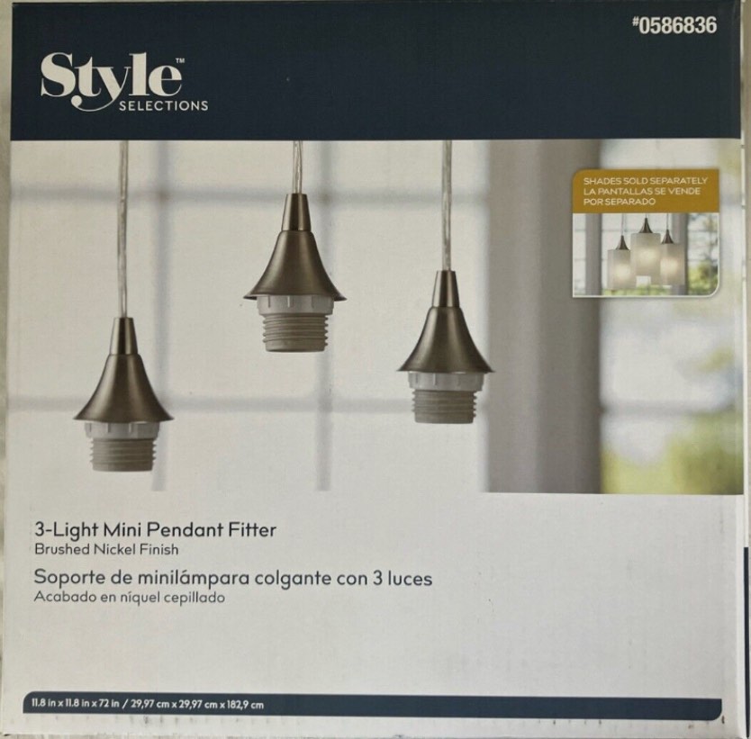 Style Selections 11.8-in Brushed Nickel Mini Pendant